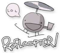 Reflcopter hand-drawn sketch with LOL speech bubble